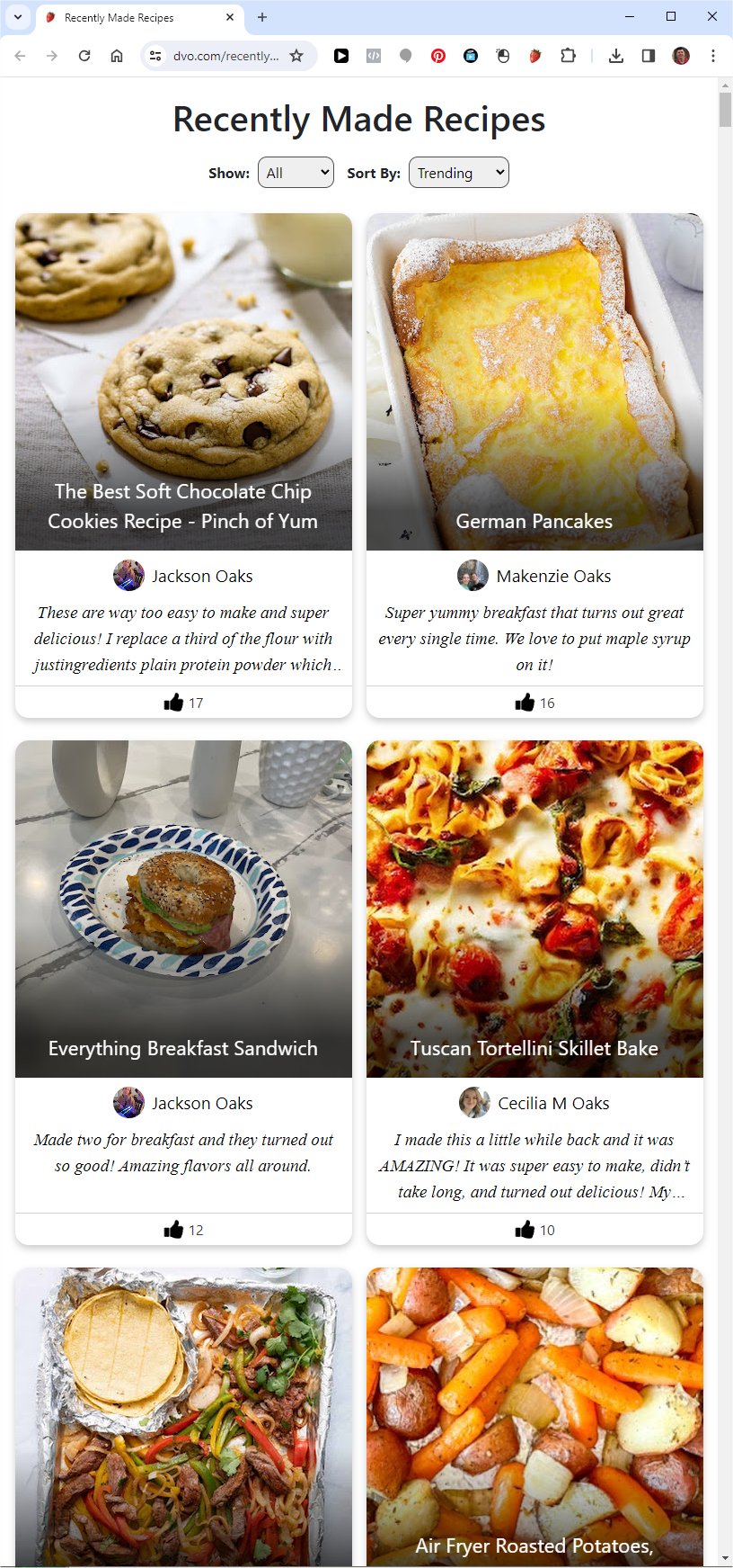 How to see recipes that are Most Liked and Trending!
